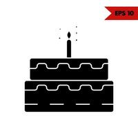 illustrazione di compleanno torta glifo icona vettore