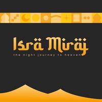 Isra Miraj giorno piazza bandiera minimalista piatto illustrazione stile vettore