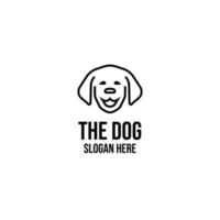 minimalista testa cane logo design vettore illustrazione