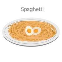 italiano pasta tagliatelle impostato menù. italiano tagliatelle cibo ricette collezione. vegano pasta spaghetti tagliatelle menù vicino su illustrazione. vettore