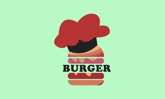 hamburger e capocuoco cappello veloce cibo logo icona vettore