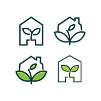 casa e natura logo design impostato vettore