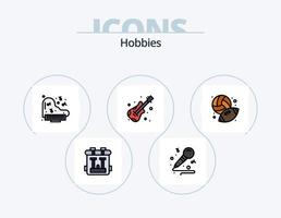 Hobby linea pieno icona imballare 5 icona design. CD. hobby. schermo. galleria. passatempo vettore