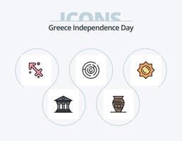 Grecia indipendenza giorno linea pieno icona imballare 5 icona design. zodiaco . astrologia. sicurezza. vaso. storia vettore