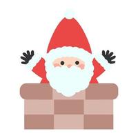 carino umorismo Santa Claus agitando a camino, mostrando mani. isolato su bianca sfondo, piatto disegno, eps10 vettore