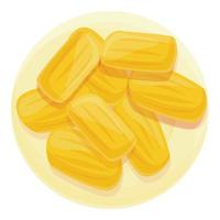 esotico jackfruit icona cartone animato vettore. frutta cibo vettore