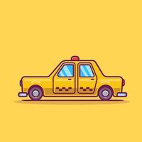 Taxi cartone animato vettore icona illustrazione. terra mezzi di trasporto icona concetto isolato premio vettore. piatto cartone animato stile