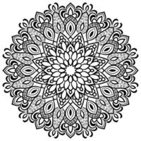 unico nero e bianca ornamentale mandala colorazione libro. vettore