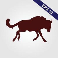 Toro silhouette , monocromatico logo, simbolo di il anno nel il Cinese zodiaco calendario. vettore illustrazione di un' in piedi cornuto bue o un' nero angus isolato su un' grigio sfondo