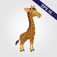 carino cartone animato di moda design poco giraffa con chiuso occhi. africano animale natura vettore illustrazione icona. su grigio sfondo