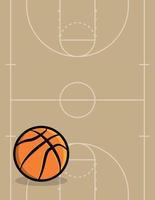 pallacanestro palla e Tribunale sfondo illustrazione vettore