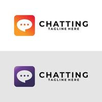 chat logo impostato vettore design