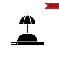 illustrazione di ombrello glifo icona vettore