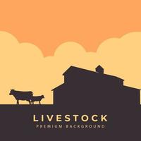 azienda agricola sfondo agricoltura design per modello bandiera con fienile logo vettore illustrazione