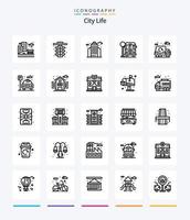 creativo città vita 25 schema icona imballare come come spazzatura. città. città. autobus fermare. città vettore