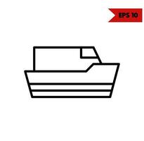 illustrazione di barca linea icona vettore