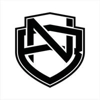 nb logo monogramma Vintage ▾ design modello vettore