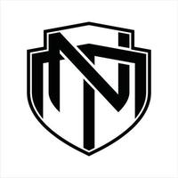 nm logo monogramma Vintage ▾ design modello vettore
