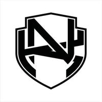 nk logo monogramma Vintage ▾ design modello vettore