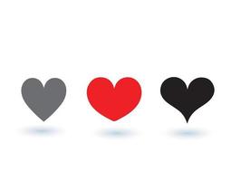 raccolta di illustrazioni del cuore, set di icone simbolo d'amore, simbolo d'amore vettore