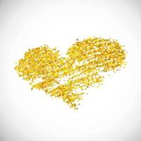 mano disegnato d'oro luccichio cuore. simbolo di amore. vettore illustrazione