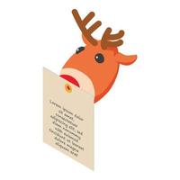 Natale concetto icona isometrico vettore. tradizionale Natale cervo carta foglio vettore