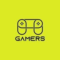 gamer logo con controllore simbolo minimalista vettore