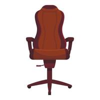 rosso pelle sedia icona cartone animato vettore. gamer posto a sedere vettore