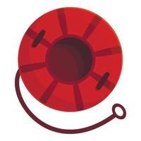 rosso neve tubo icona cartone animato vettore. inverno tubing vettore