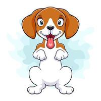 cartone animato beagle cane seduta su bianca sfondo vettore