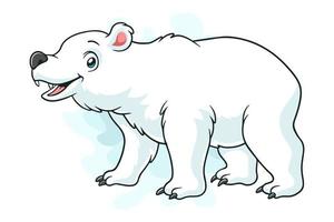 cartone animato polare orso su bianca sfondo vettore