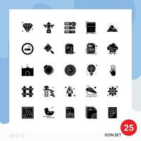 25 creativo icone moderno segni e simboli di collina ragnatela Condividere video marketing modificabile vettore design elementi