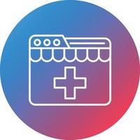 medico e-commerce sito web linea pendenza cerchio sfondo icona vettore