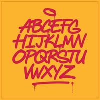 un' impostato di graffiti alfabeto. freddo digitale graffiti font. vettore