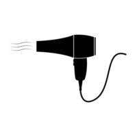 nero capelli asciugatrice icona isolato su un' bianca sfondo illustrazione design vettore