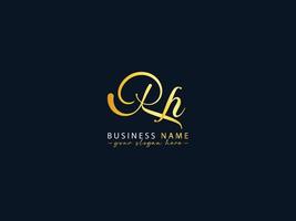 femminile rh logo icona, iniziale rh logo lettera design vettore