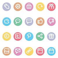 cerchio colore schema icone per sociale media. vettore