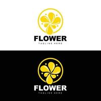 fiore logo, fiore giardino design con semplice stile vettore Prodotto marca, bellezza cura, naturale