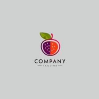 pendenza frutta logo design modello vettore