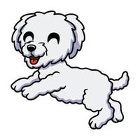 carino bichon frise cartone animato in posa vettore