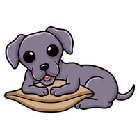 carino Weimaraner cane cartone animato su il cuscino vettore