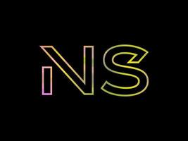 ns lettera logo con colorato arcobaleno struttura vettore. professionista vettore. vettore