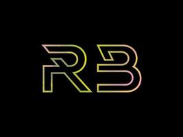 rb lettera logo con colorato arcobaleno struttura vettore. professionista vettore. vettore