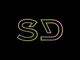 sd lettera logo con colorato arcobaleno struttura vettore. professionista vettore. vettore