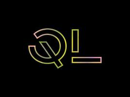ql lettera logo con colorato arcobaleno struttura vettore. professionista vettore. vettore