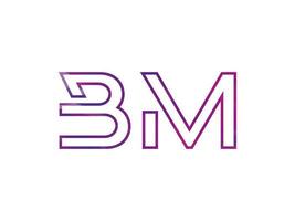 bm lettera logo con colorato arcobaleno struttura vettore. professionista vettore. vettore