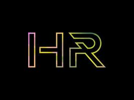 hr lettera logo con colorato arcobaleno struttura vettore. professionista vettore