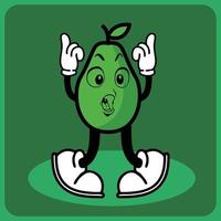 vettore illustrazione di un' cartone animato avocado personaggio con gambe e braccia
