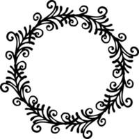 vettore illustrazione di circolare floreale telaio ornamento nel nero e bianca colori