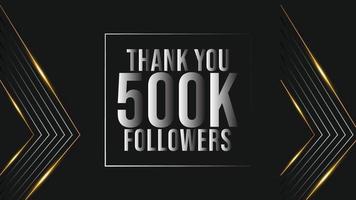 grazie voi modello per sociale media 500k seguaci, iscritti, piace. 500000 seguaci vettore